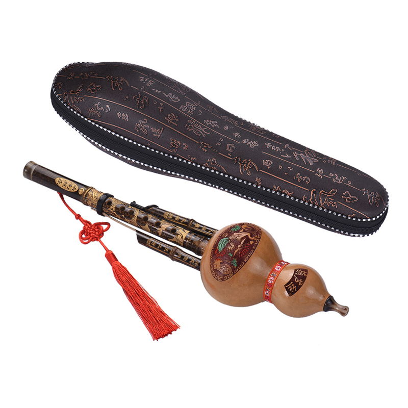 Bagpipe Practice Chanter - Chinese Handmade Black Bamboo Hulusi Gourd