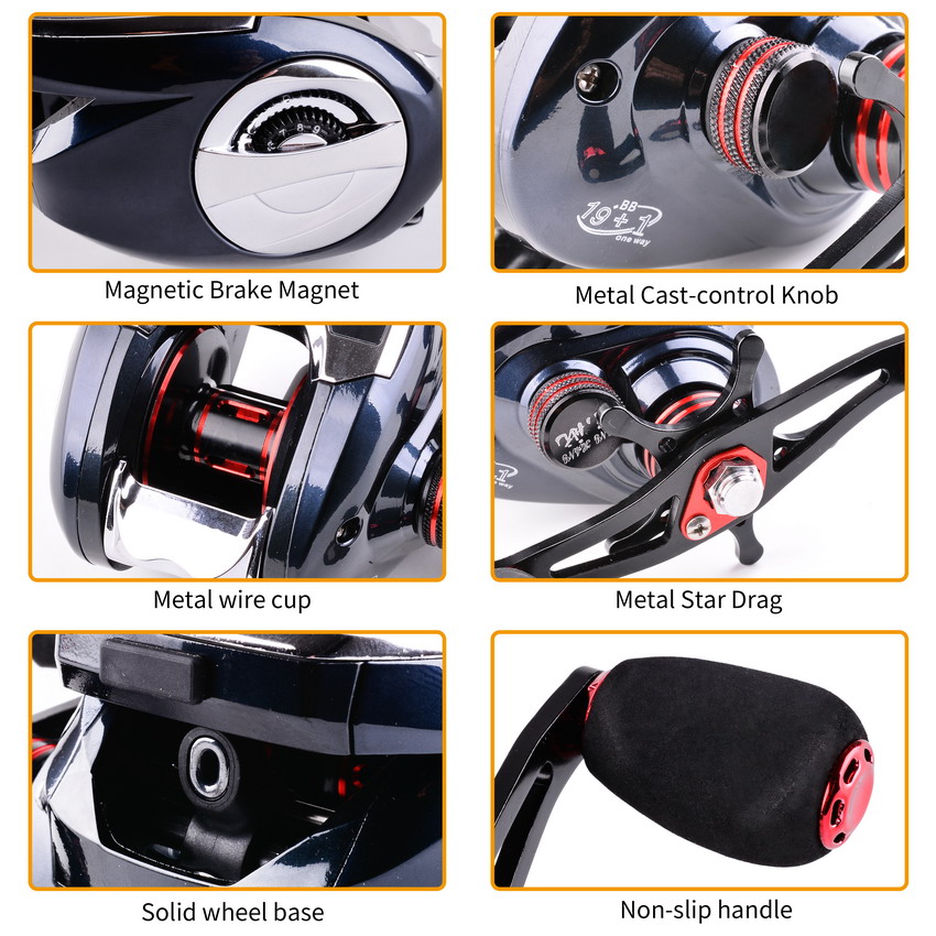 8.0:1 19+1BB Fishing Reel Left - Ocean Drum Wave review and price