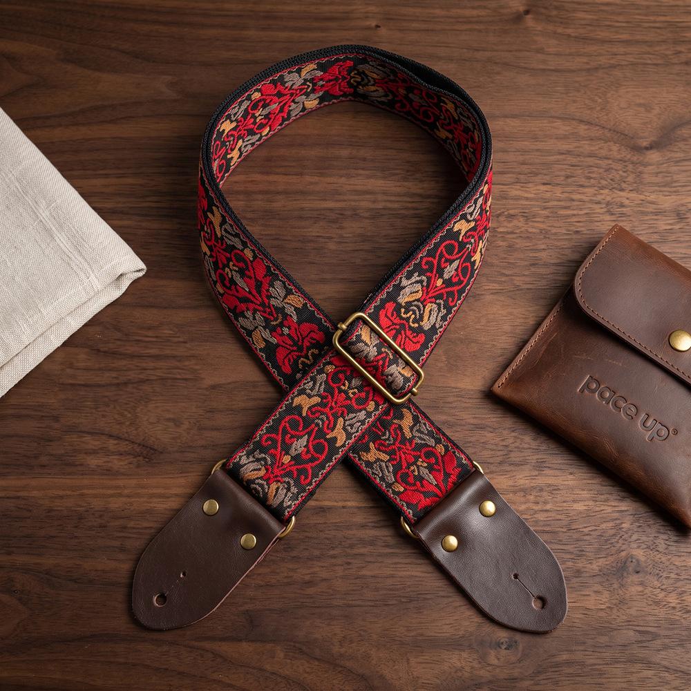 Embroidered Print Guitar Strap - Musical Instrument Bass review and price